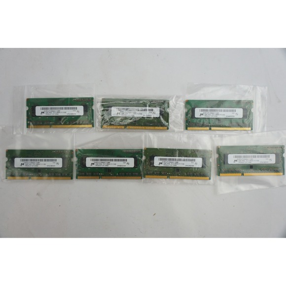 Micron Other - Micron 2GB RAM Laptop 7pc Lot Green PC3-12800S DDR3 SO-DIMM EUC‎